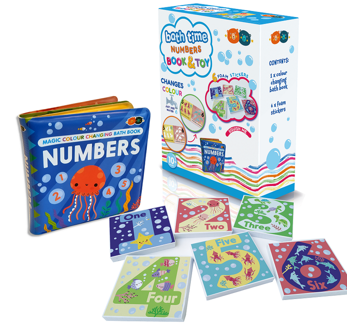 Magic Colour Changing Bath Book & Stickers - Numbers