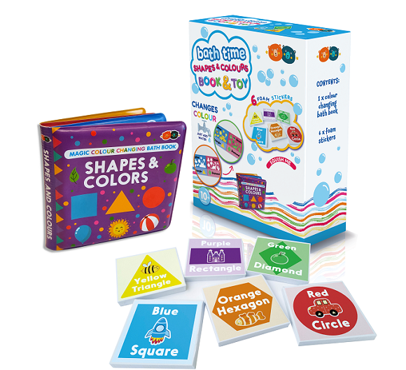 Magic Colour Changing Bath Book & Stickers  -Shapes & Colours