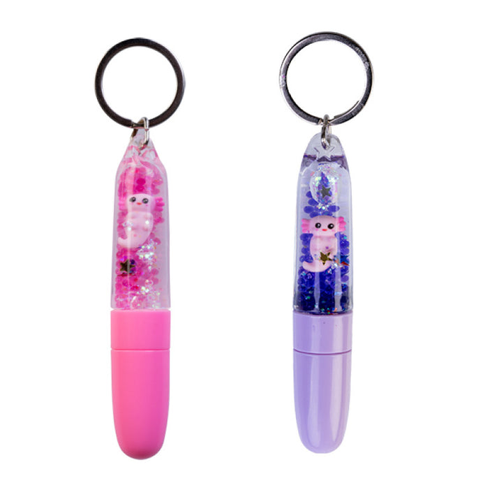 Axolotl Glitter Pen Keychain