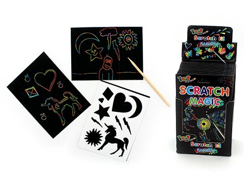 SCRATCH MAGIC W/STENCIL + 2 SHEETS + 1 STICK