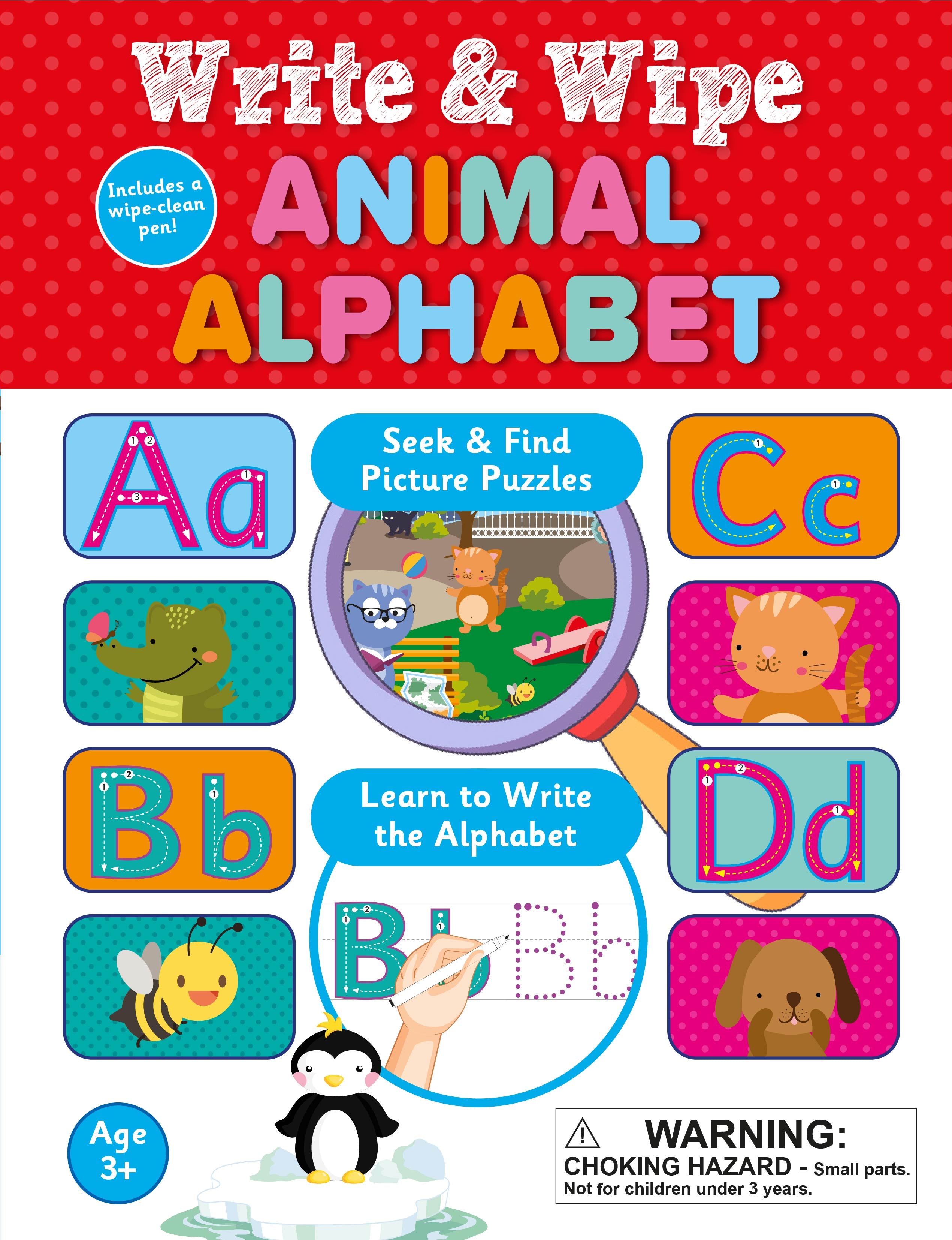 WRITE & WIPE ANIMAL ALPHABET SEEK & FIND