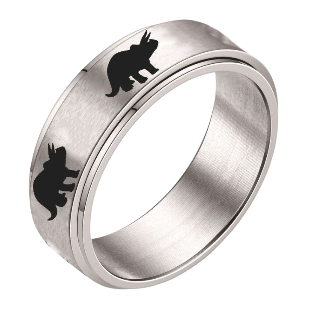 Fidget Ring - Dinosaur Triceratops