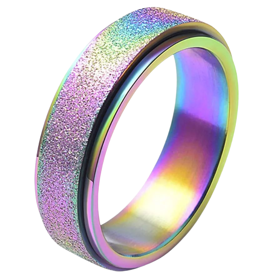 Fidget Ring - Glitter Rainbow