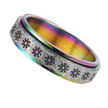 Fidget Ring - Glitter Rainbow Flower