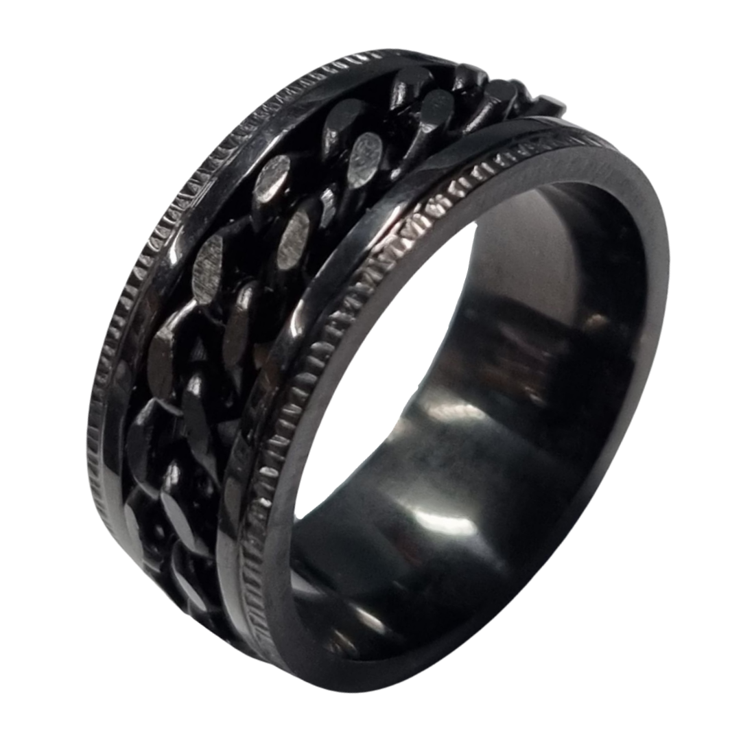 Chain Fidget Ring - Black