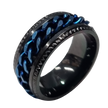 Chain Fidget Ring - Black/Blue