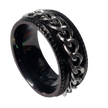 Chain Fidget Ring - Black/Silver