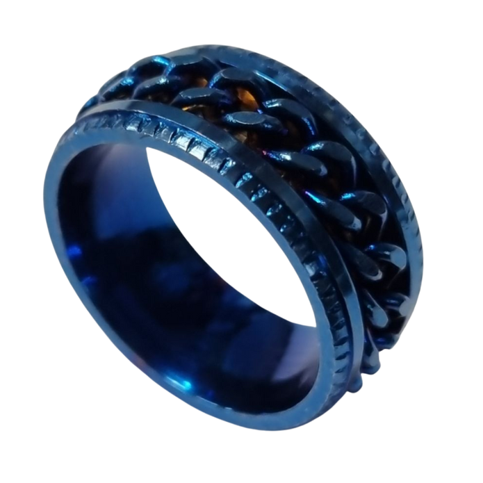 Chain Fidget Ring - Blue